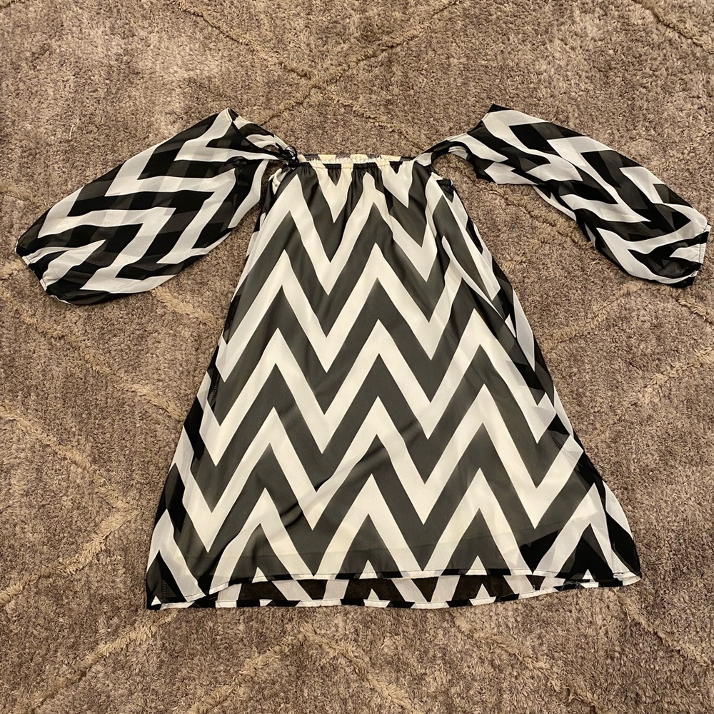 Off the shoulder chevron dress